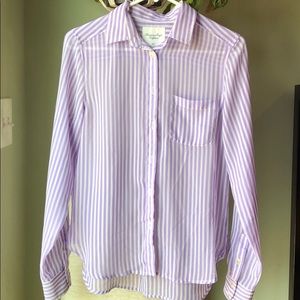 Button up purple Striped Blouse, American Eagle